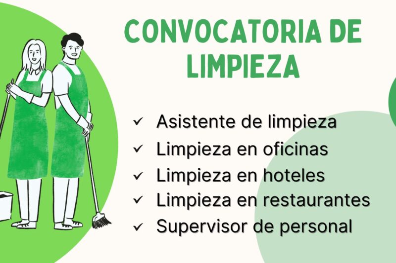 Trabaja en limpieza: oportunidades para personal en casas, oficinas y hoteles